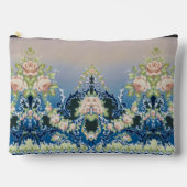 Trellis Midnight Blue Pink White Bouquets Rose Zubehörtasche (Vorderseite)