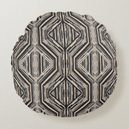 Trellis Moderne Strickplätze und Diamanten Rundes Kissen