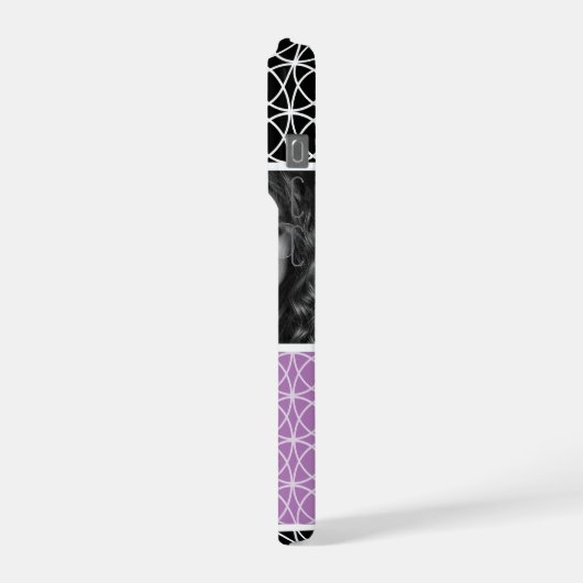 Trellis Muster - FotoCollage & Monogram iPhone Hülle (Linke Seite)