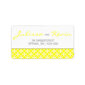 Trellis Pattern Wedding Label - Benutzerdefinierte Adressaufkleber (Vorne)