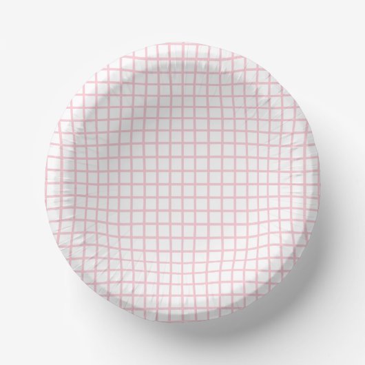 Trellis Pink - Weiß Pappteller (Vorderseite)