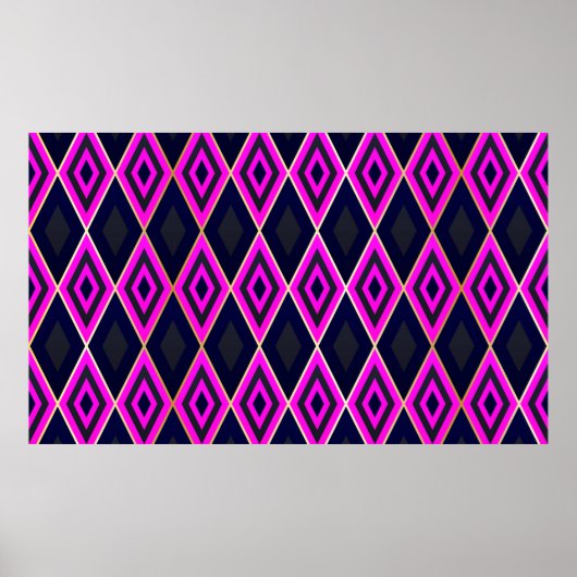 Trellis rhombus formt geometrisch nahtloses Muster Poster (Vorne)