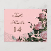 Trellis Rose Vintag - Empfang Tischnummer Card (Vorderseite)