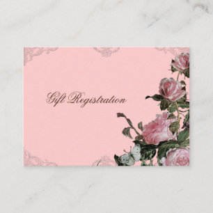 Trellis Rose Vintag - Gift Registration Card Begleitkarte