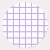 Trellis Soft Lavendel - Weiß Runder Aufkleber (Vorderseite)