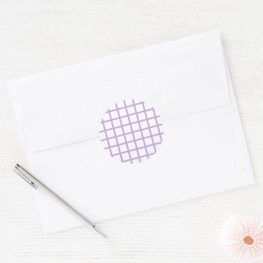 Trellis Soft Lavendel - Weiß Runder Aufkleber (Umschlag)