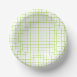 Trellis Spring Green - Weiß Pappteller