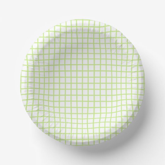 Trellis Spring Green - White Pappteller (Vorderseite)