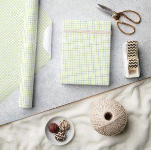 Trellis Spring Grün - Weiß Geschenkpapier