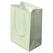 Trellis Spring Grün - Weiß Mittlere Geschenktüte (Rückseite Schrägansicht)