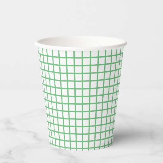 Trellis Summer Green- White Pappbecher (Vorderseite)