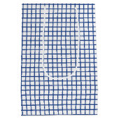 Trellis True Blue - Weiß Mittlere Geschenktüte (Rückseite)