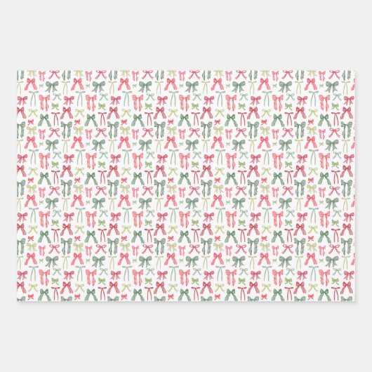 Trellis und Bogen in Rot und Grün Geschenkpapier Set (Vorderseite 2)