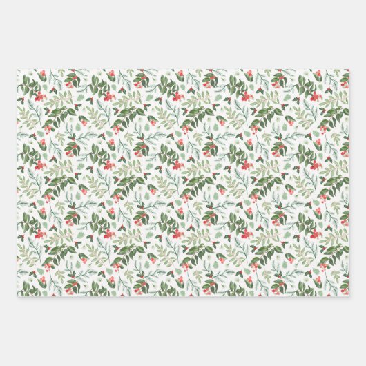 Trellis und Bogen in Rot und Grün Geschenkpapier Set (Vorderseite)