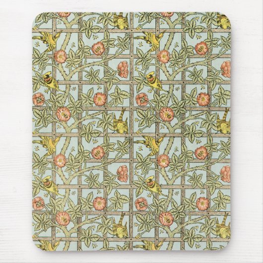 Trellis von William Morris, Vintag Garden Textile Mousepad (Vorne)