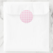 Trellis White - Hellrosa Runder Aufkleber (Tasche)