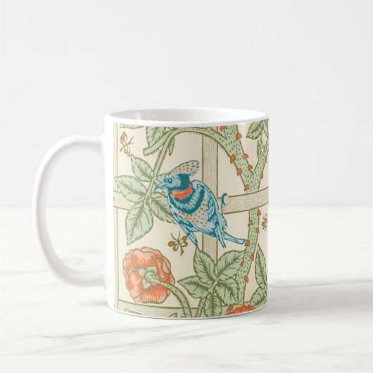 Trellis William Morris Floral birds gemustert Kaffeetasse (Links)