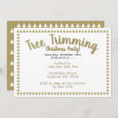 Tremating Christmas Party Gold/Weiße Schriftart Einladung (Vorne/Hinten)