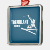 Tremblant Quebec Skier Ornament Aus Metall (Links)