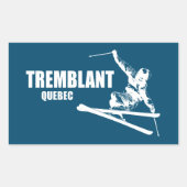Tremblant Quebec Skier Rechteckiger Aufkleber (Vorderseite)