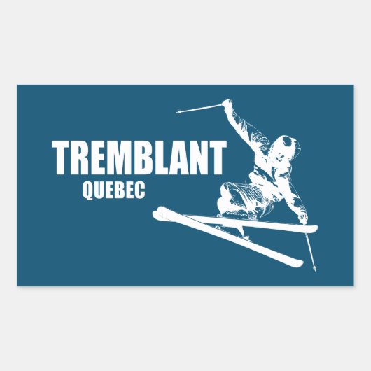 Tremblant Quebec Skier Rechteckiger Aufkleber (Vorderseite)