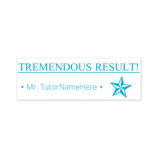 "TREMENDOUS-ERGEBNIS!" Schullehrer Rubber-Briefmar Permastempel (Design)