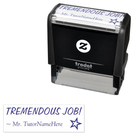 "TREMENDOUS JOB!" Briefmarke aus Gummi Permastempel (Beispiel)