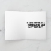 TREMENDOUS VATER DONALD TRUMP BIRTHDAY CARD KARTE (Innenseite)