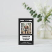 *~* Tremeservice Musculular Lumber Jack Tree QR Visitenkarte (Stehend Vorderseite)