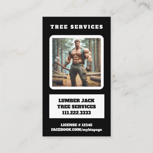 *~* Tremeservice Musculular Lumber Jack Tree QR Visitenkarte (Vorderseite)