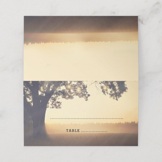 Tremlicht Sommerlicher Abend Hochzeit Platzkarte (Außenseite Aufgefaltet)