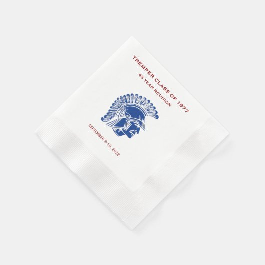 Tremper Trojan Reunion Graduation Blue Red Serviette (Ecke)