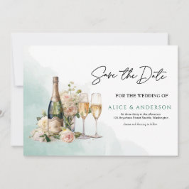 Trenby Bride Floral Green Wedding Save The Date