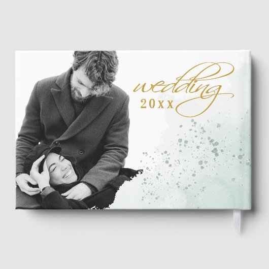 Trenby Bride Veil Green Wedding Gästebuch (Rückseite)