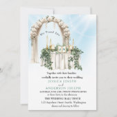 Trenby Stylish Green Wedding Blume Door Einladung (Vorderseite)