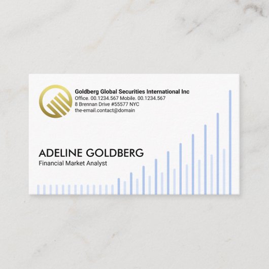 Trend-Aktienkurs nach oben Visitenkarte (Vorderseite)