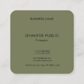 Trend-Anfangsfarben Rot und Grün Quadratische Visitenkarte (Rückseite)