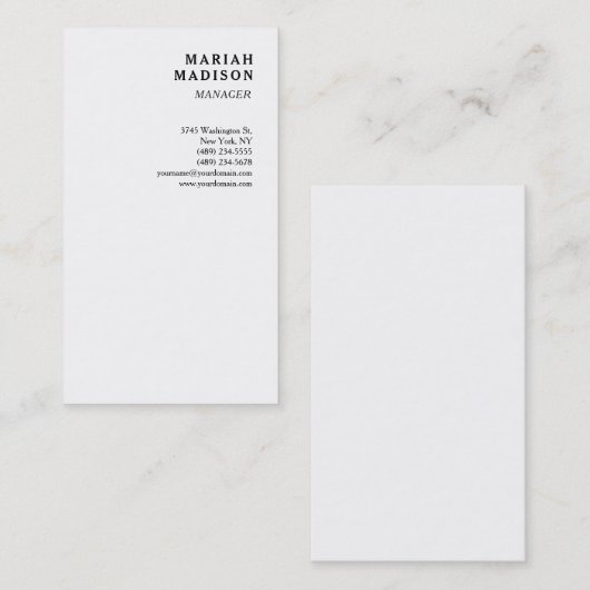 Trend Ausgeklügelter Minimalistischer Chic Visitenkarte (Vorne/Hinten)