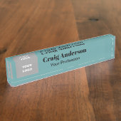 Trend Beruflich Schlicht Modernes Elegantes Cadet  Namensplakette (Seite)