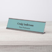 Trend Beruflich Schlicht Modernes Elegantes Cadet Schreibtischnamensplakette (Vorderseite )