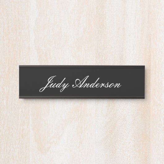 Trend Black Bold Beruflich Schlicht Modernes Elega Türschild (Vorderseite )