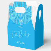 Trend Blau Baby Shower Skript Geschenkschachtel (Offen)