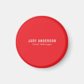 Trend Bright Red Professional Plain Modern Elegant Magnet (Vorne)