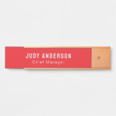 Trend Bright Red Professional Plain Modern Elegant Türschild (Vorderseite )