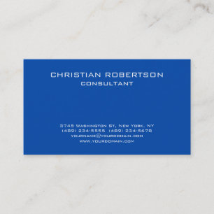 Trend Cobalt Blue White Beruflich Business Card Visitenkarte