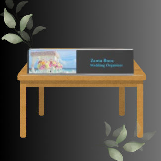 Trend Color Black Wedding Schreibtischnamensplakette