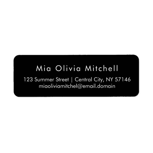 Trend Color Classic Black Modern Address Labels (Vorne)