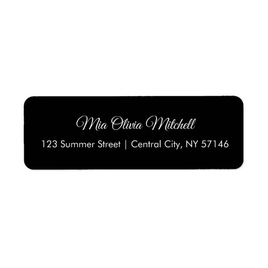 Trend Color Classic Black Script Address Labels (Vorne)