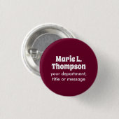 Trend Color Dark Burgundy Name & Text Button (Vorne & Hinten)