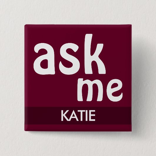 Trend Color Dark Burgundy - Schaltfläche "Frag und Button (Vorderseite)